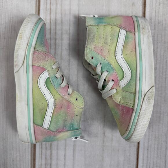 Vans Sk8 Hi Zip Tie Dye Pastel High Top Sneakers Shoes 8C - Picture 4 of 7